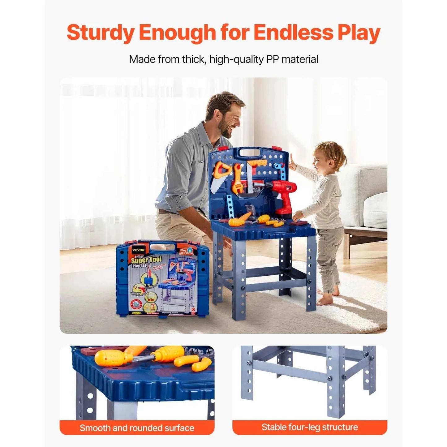 Kids Tool Bench Set 56PCS  – Montessori Pretend Play Construction Toys