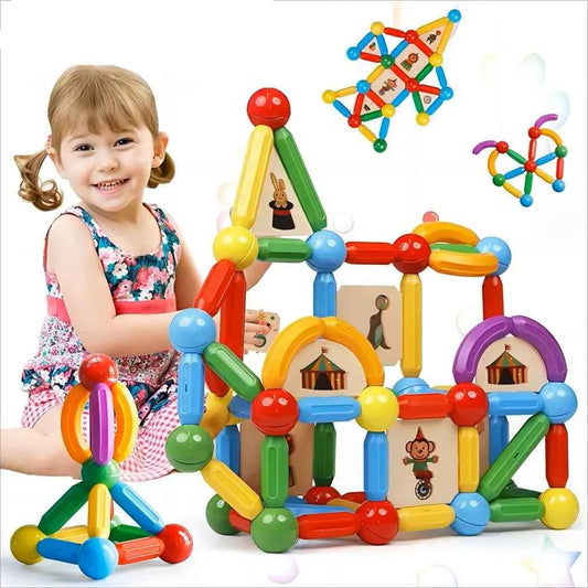 Magnetic Building Sticks & Balls Set 90PCS  – STEM Construction Toy for Kids Ages 4+