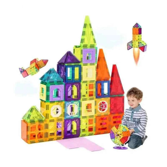 Magnetic Tiles Set 181PCS – STEM Montessori Building Blocks Toy